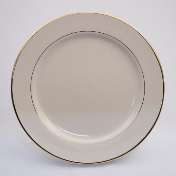12" Ivory with Gold Band Place Plate
