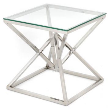 Maze End Table, Silver