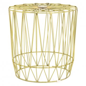 Wire End Table, Gold