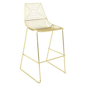 Wire Barstool, Gold