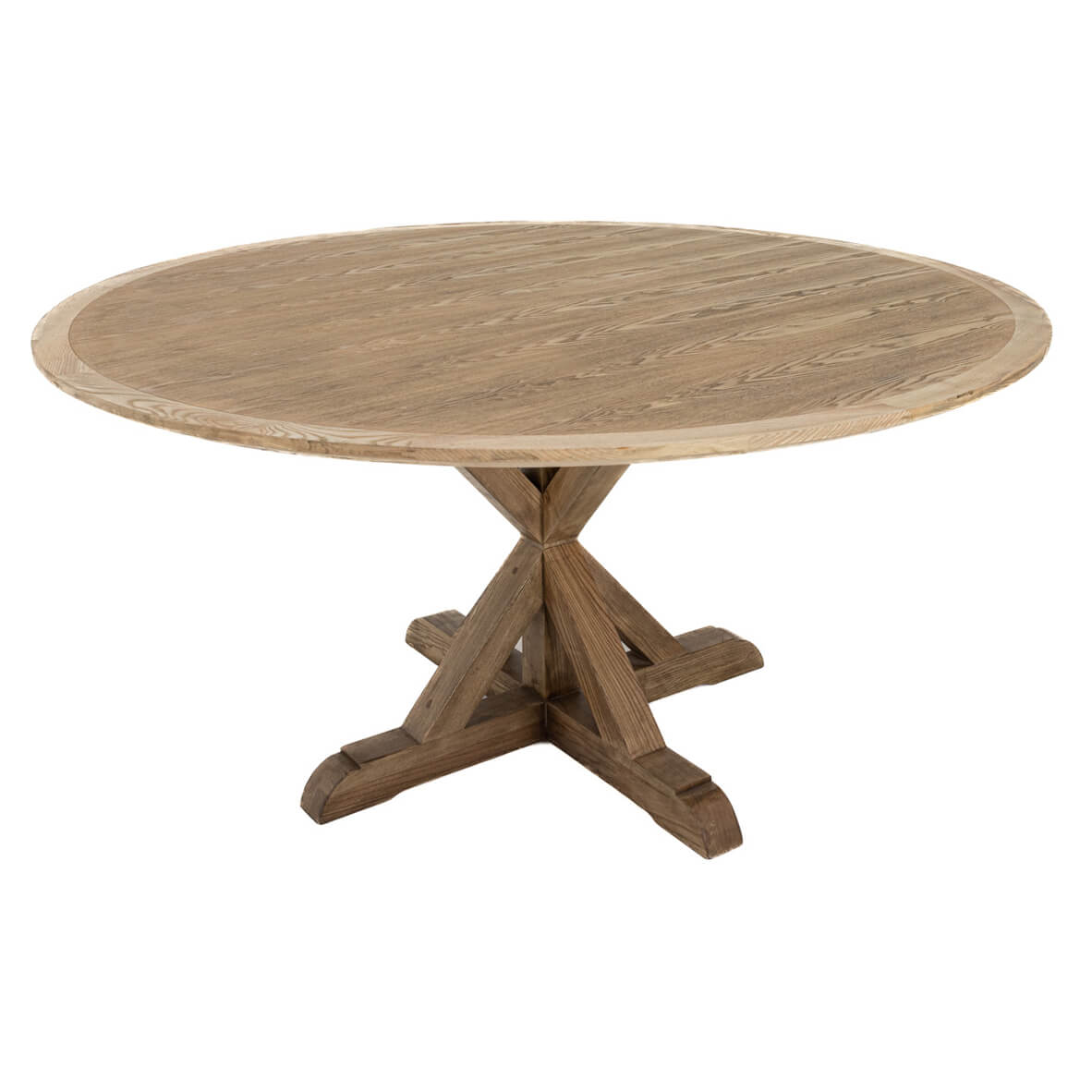 Hampton Dining Table, Round, Natural Oak | Town & Country Event Rentals