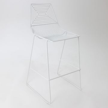 Wire Barstool, White