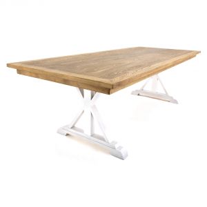 Hampton Dining Table, Rectangular, Natural Oak, with White Legs