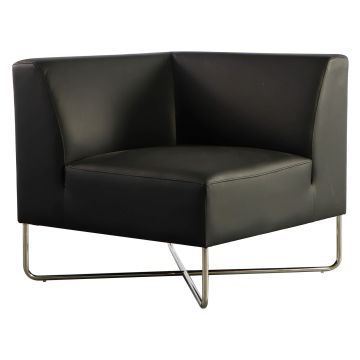 Lucca Lounge Chair Corner, Black