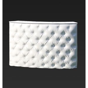 6' White Tufted Curve Bar