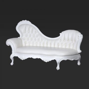 Cielo Blanco White Victorian Style Chaise Lounge