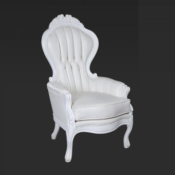 Cielo Blanco White Victorian Style Wingback Chair