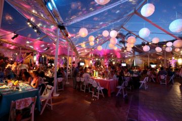 Clear Frame Tent with Japanese Lanterns