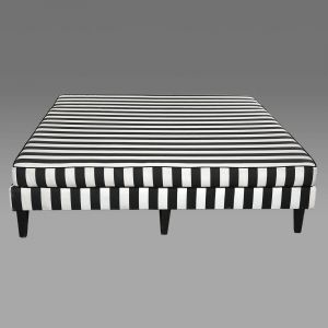 Black & White Encore Striped Square Ottoman