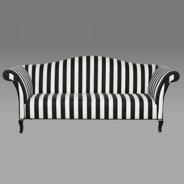 Encore Black & White Rolled Arm Sofa