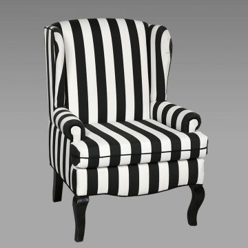 Encore Black & White Wing Back Chair