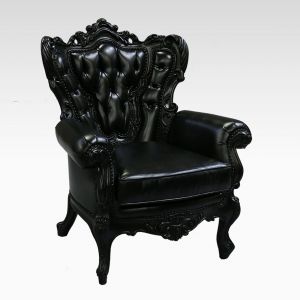 Infierno Black Ornate Arm Chair 36