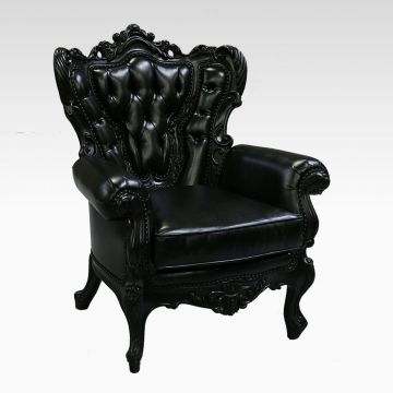 Infierno Black Ornate Arm Chair 36" x 33"