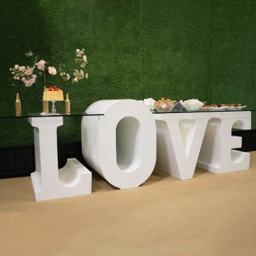 LOVE Table- White Wood