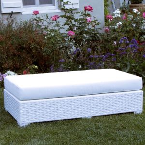 Mirage White Rectangle Ottoman