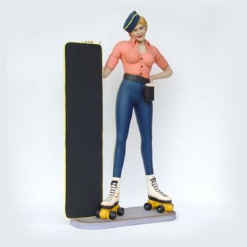Menu Board Rollerskater Statue