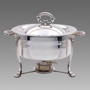 Silver 4 Quart Round Chafer