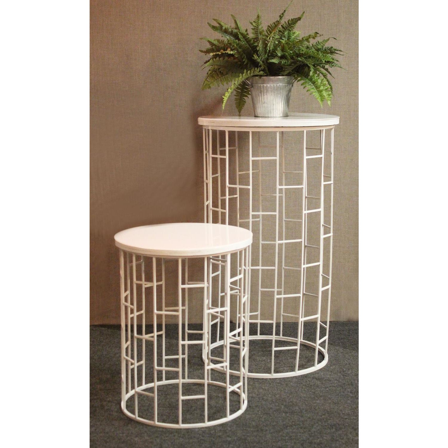 Spectra Gold Pedestal and End Tables