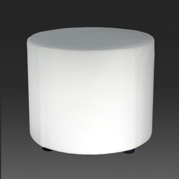 White Metro Round Ottoman