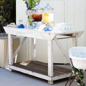 Vineyard Whitewash Potting Bench Bar