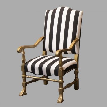 Chaplin Black & White Tall Arm Chair