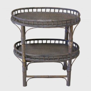 Cottage Two Tier Oval End Table