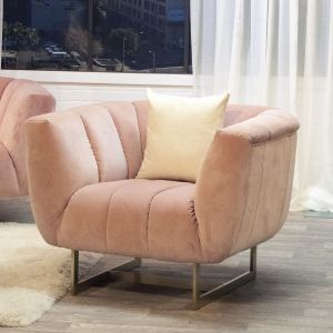 Pink Velour Accent Chair