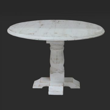 Vineyard Round Whitewash Dining Table