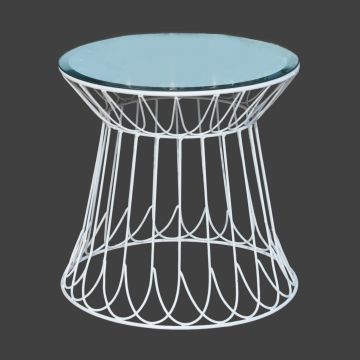 Lotus White Accent Table